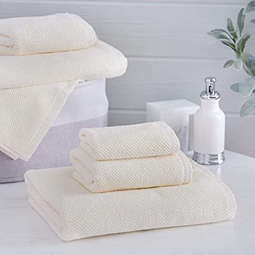 Welhome Franklin Premium | 2 Bath Towels 2 Hand Towels 2 Washcloths |Popcorn Textured Cream Bathroom Towels Set | Hotel & Spa Towels for Bathroom |Soft & Absorbent | 100% Cotton 6 Piece Bath Linen Set Welhome Franklin Premium | 2 Bath Towels 2 Hand Towels 2 Washcloths |Popcorn Textured Cream Bathroom Towels Set | Hotel & Spa Towels for Bathroom |Soft & Absorbent | 100% Cotton 6 Piece Bath Linen Set