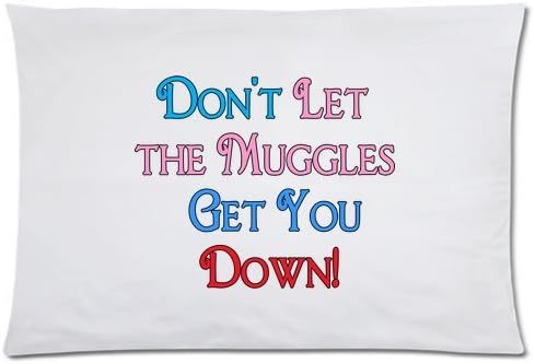 Home product Dont Let the Muggles Get You Down Rectangle Zippered Pillowcase 20" x 30" (Twin sides)