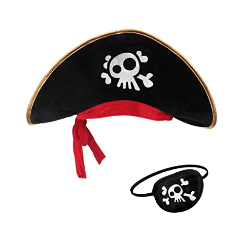 Pirata chapéu remendo olho das Caraíbas capitão crianças e adultos (para adultos)