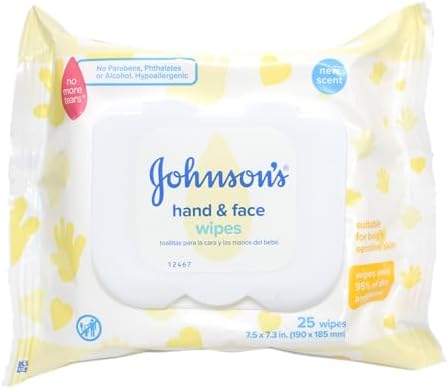 Johnson's Hand and Face Wipes, 25 Count (Pack of 6) image 3