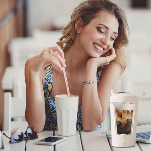 Bol mélangeur de protéines électrique avec tasse intégrée nomade
