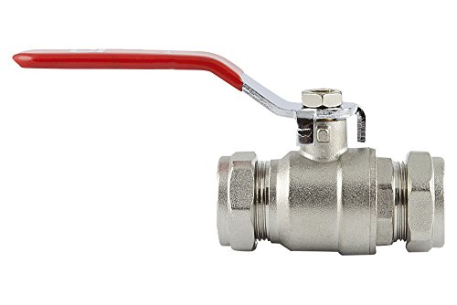 Preisvergleich Produktbild derClou24 6880015015 Kugelhahn MS-vernickelt mit Klemmringverschraubungen 15mm langer Griff