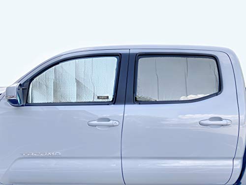 Yellopro Side Window Front Seat Reflective Sunshade Custom Fit For 2016 2017 2018 2019 2020 2021 2022 2023 Toyota Tacoma, Trd Off-Road, Sr, Sr5, Trd Sport, Trd Pro, Limited 2Dr 4Dr Accessories (2Pcs) #TOP3