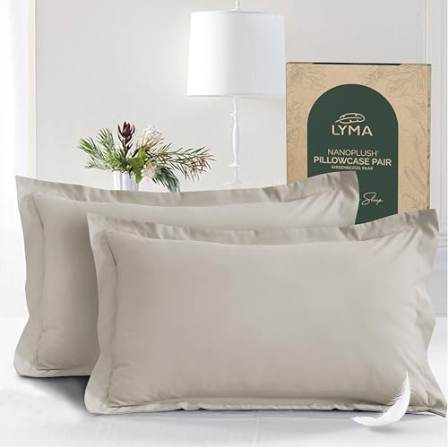 LYMA Pillow Cases Pack of 2 & 4 Ultra Soft Breathable Housewife & Oxford Cover OEKO-TEX Certified Nanoplush Double Brushed Quick Dry Pillowcases Envelope Closure Wrinkle Fade Resistant 50x75 CM