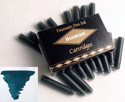Pk/18 DIAMINE Fountain Pen Ink Cartridges, TEAL
