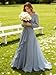 IMCACTOR Ruffles Chiffon Bridesmaid Dresses Sage Green Long Sleeve Formal Dress V-Neck A-Line Maxi Length Ruched Evening Party Gowns Size 14