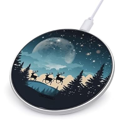 Christmas Winter Wireless Charger Portable Fast Charging Pad Lightweight Wireless Charging Pad 10W Slim Charging Station for Phone Charger Mat for Travel Home Office Desk