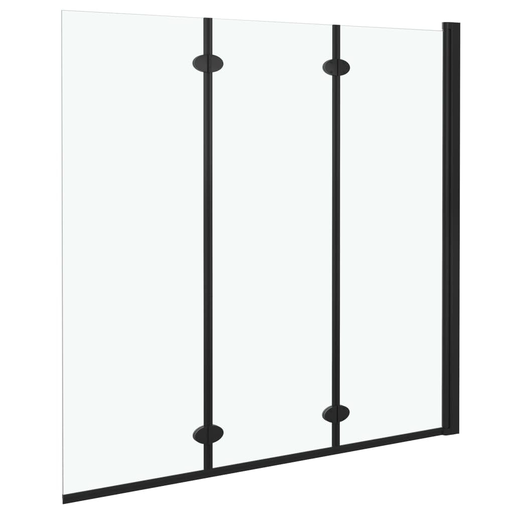 Składana kabina prysznicowa z 3 panelami ESG, 130 x 138 cm, czarne profile, regulowane drzwi prysznicowe do wejścia narożnego niszy, dla szybkiego dostępu, z akcesoriami montażowymi