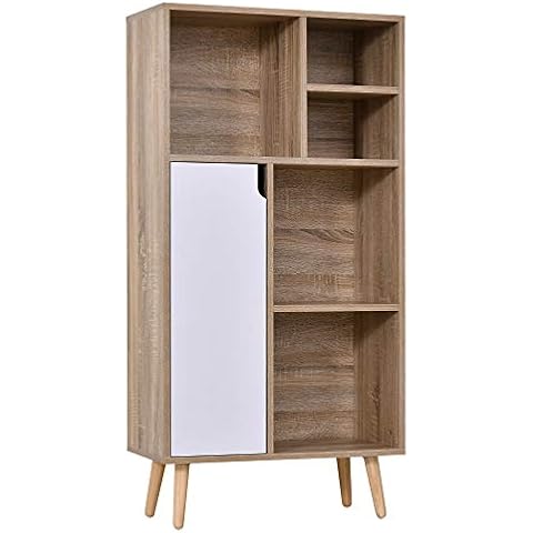 HOMCOM Mueble Aparador Alto Armario Auxiliar de Salón Cover