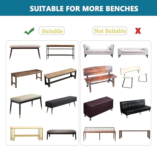 Housse de banc extensible imperméable noire lavable pour protection meuble - 7