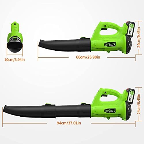 Huepar Cordless Leaf Blower-6 Speed Electric Leaf Blower with 20V 4.0Ah Li-ion Battery and Fast Charger, 321CFM 135MPH Lightweight Leaf Blower for Garden, Yard and Lawn Cleaning & Snow Blowing-RC3003