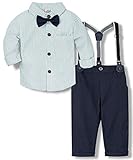 Gentleman süßes Design: Smoking Designed, Machen Sie Ihr Baby so süß. Ideal für den täglichen Gebrauch oder das Fotografieren. Streifen langarmes Hemd mit lange Hose, adorable Hosenträger und Fliege Krawatte, mehr Gentleman und modern