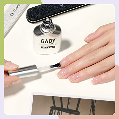 Gaoy Glitter Gel Top Coat, 16Ml Silver Iridescent Gel Nail Polish Sparkly No Wipe Clear Top Coat, Soak Off Uv Led Finish Gel For Nail Art #TOP3