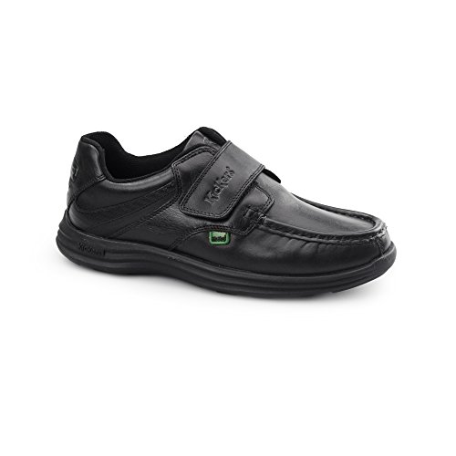Kickers Boys Kids REASAN Strap Leather Youth Black School Shoes Size2