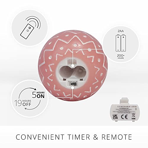 Luminara Flameless Candle Easter Egg Figural, Unscented Real Wax Led Candle, Timer, Holiday Easter Decoration Centerpiece (Rose Tan) #TOP3