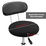 Tatuo Round Bar Stool Seat Covers Washable Stool Cushion Slipcover Elastic Bar Chair Covers for 14-17 Inch Chair (Black,4 Pieces) - Image 2