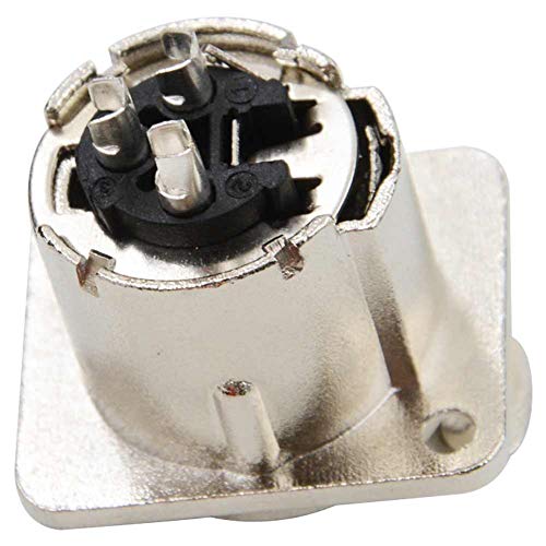 Bnkenx 2Pack Xlr Female Jack 3 Pin Xlr 3 Pin Female Chassis Panel Mount Socket Connector Xlr Jack Socket Chassis Xlr Wire Connector Microphone Audio Professional Quality Nickle Plated Connector #TOP2