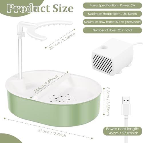 Parrot Bath, Automatic Parakeet Bird Bath with Pump, Bird Shower Fountain with Sturdy Plastic Perch, Parrot Water Bathtub for Lovebird, Cockatiels, Budgies and Most Birdcage - 1