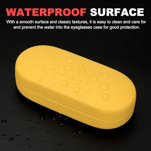 Image of PATIKIL Hard Shell Eyeglasses Case, PU Leather Large Glasses Case Litchi Grain Protective Sunglasses Organizer