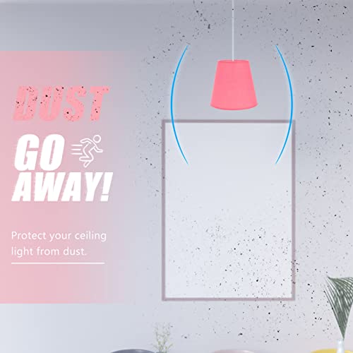 Image of Gadpiparty Pink Macaron Fabric Lamp Shade 5.51X5.51X5.11In Clip-on Drum Style Light Cover for Table Ceiling & Floor Lamps Small Chandelier Replacement Shade