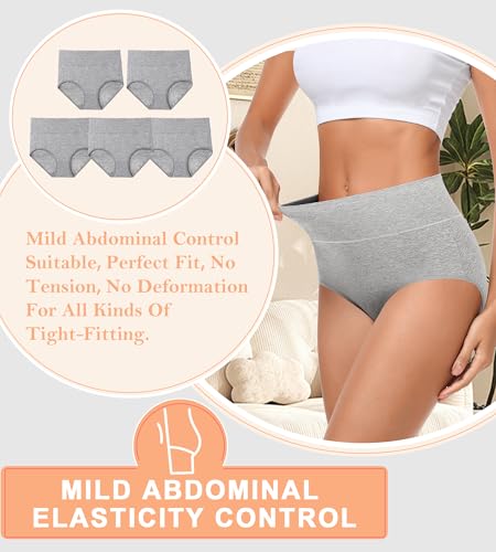 Image of MISSWHO Cotton High Waisted Women Underwear Soft Briefs Full Coverage Comfy Ladies Panties (Regular & Plus Size)