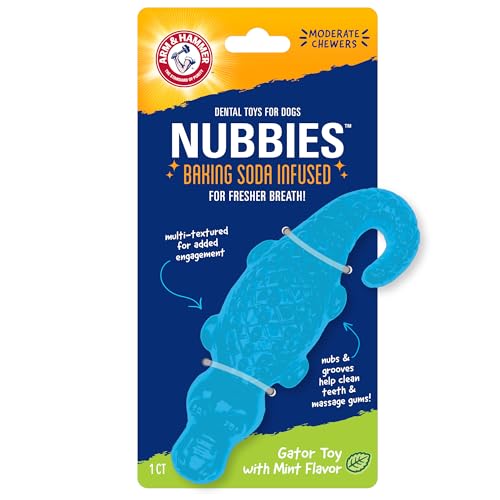 Arm & Hammer Denta-Saurus Gator Jouet dentaire pour chiens, multicolore