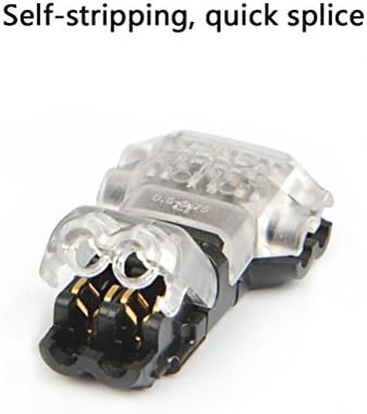 12 Pack Wire Connectors 2 Pin Low Voltage Electrical T Tap Quick Splice Wire Connectors Solderless Without Stripping for 20-22 AWG Electrical Wire Connection, Waterproof and dustproof