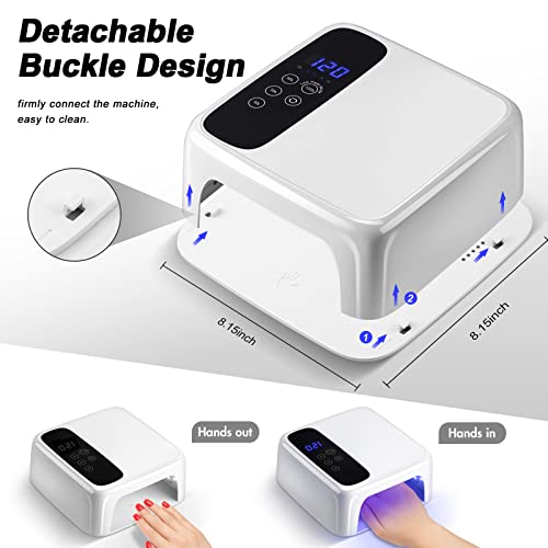 Uv Led Nail Lamp 72W With Adjustable Led Screen, Rechargeable Nail Dryer Gel Polish Light, Cordless Nail Dryer Gel Polish Light With 4 Timer Setting, Automatic Sensor, Lcd Display #TOP5