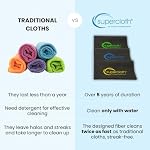 Glass Cleaning Cloth, Water Only Microfiber Cloths, 2 Pack - Image 3