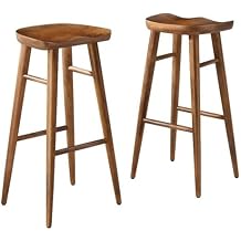 Modway EEI-6740-WAL Saville Backless Wood Bar Stools - Set of 2, Walnut