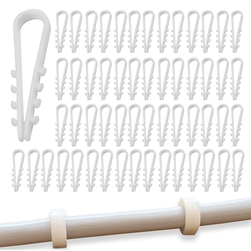 QIUMING 100pcs Abrazadera de Cable Clips clips de pared de alambre clips de pared de cable Ignífugo Grapas para Cables Clips de Pared para Cables de Gestión (blanco, en forma de U, 18mm)