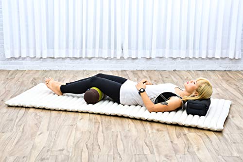 Image of Leewadee Small Yoga Bolster - Shape-Retaining Cervical Neck Roll, Tube Pillow for Comfortable Reading, Kapok Filling, 22 x 6 x 6 inches