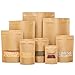 50 pcs Kraft Bags with Window Stand Up Ziplock Seal Paper Bag Resealable Large Food Storage Pouch 1oz 3.5×5.5in