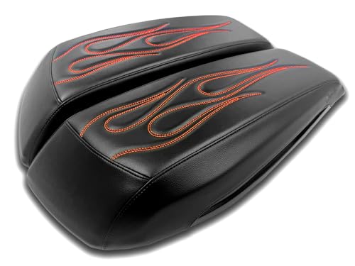 Cubiertas premium para tapa de alforjas Flame para Harley Davidson, modelo 2024 en adelante, color amanecer naranja miniatura 1