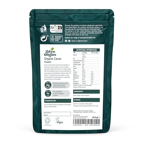 Green Origins Organic Cacao Powder 250g - 2