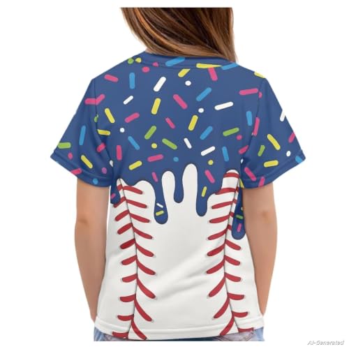 Image of Renewold Kids Novelty T-Shirt for Girls Boys Short Sleeve Crewneck Summer Tee Soft Breathable Graphic Shirt for Age 2-16