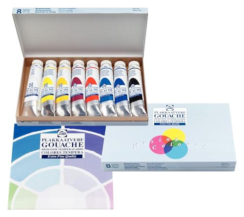Talens Gouache Extra Fine Quality Opaque Paint Mixing Set 8x20ml