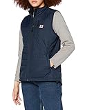 carhartt, gilet mock-neck rain defender® con fodera imbottita in nylon donna, blu navy, l