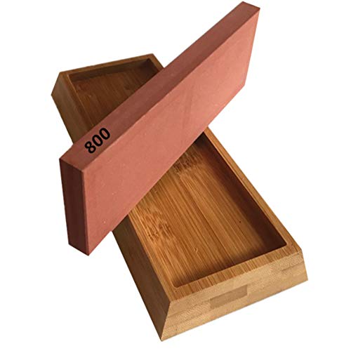 ISCBAFYX Knife Sharpening Stone,Whetstone with Non Slip Bamboo Base and Angle Guide,Sharpener for Kitchen Knives,Scissors,Carving and Gardening Tools(800 Grit) - Image 6