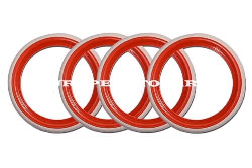 Generic Custom West Style Atlas 14'' inch Wheel Red and White Wall Port-o-Wall tyre line Insert Trim Set 4pcs