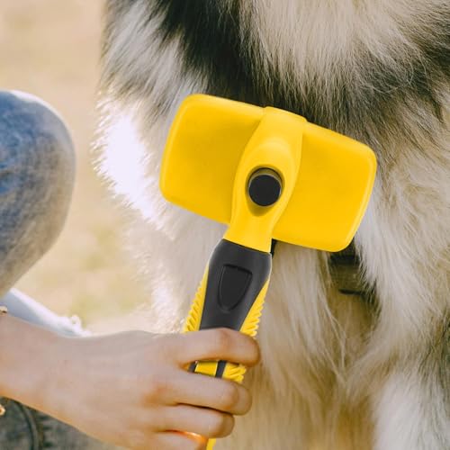 Cepillo autolimpiante para gatos y perros que elimina nudos sin tirones con mango comodo 4