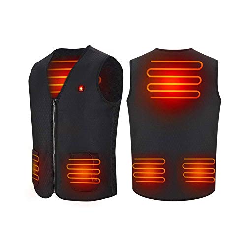 ZBXK Gilet Chauffant électrique, Gilet Chauffant électrique USB pour Hommes et Femmes, 3 Niveaux de Chauffage, 5 Zones de Chauffage pour la Chaleur, pêche en Plein air (Pas de Banque d'alimentation) Cover