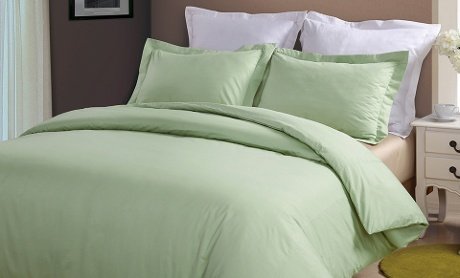 Royal Damask Stripe Sage F/Q Duvet Cover Set