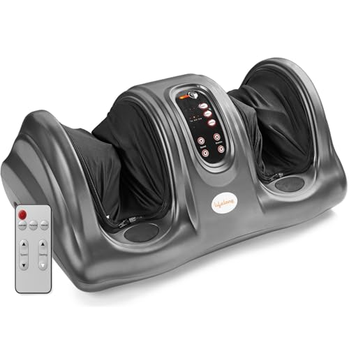Lifelong Foot Massager Machine For Pain Relief With Kneading Function - Also Used As Leg Calf Massager - Corded Electric Foot Massage Machine For Home With Customizable Settings (LLM360, Grey)