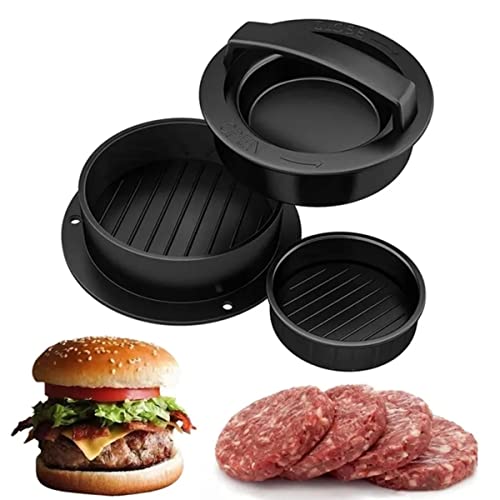 Forma Para Moldar Hambúrguer Recheado 3 Em 1 Modelador De Hambúrguer Gourmet Tamanho P, G E Recheado