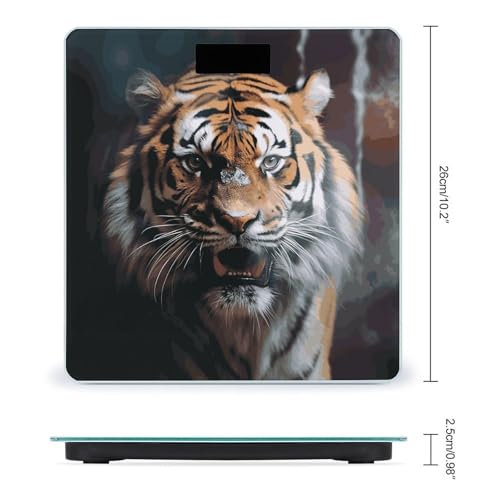Báscula digital de baño con pantalla LED clara y vidrio templado miniatura 2