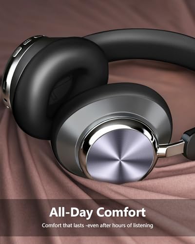 Image of Wentronic Y03 Bluetooth Headphones Wireless Active Noise Cancelling Over Ear Headphones 48 Hours Playtime High Sound Quality 6 EQ Music Mode Headphones with Soft Ear Cushion - Grey