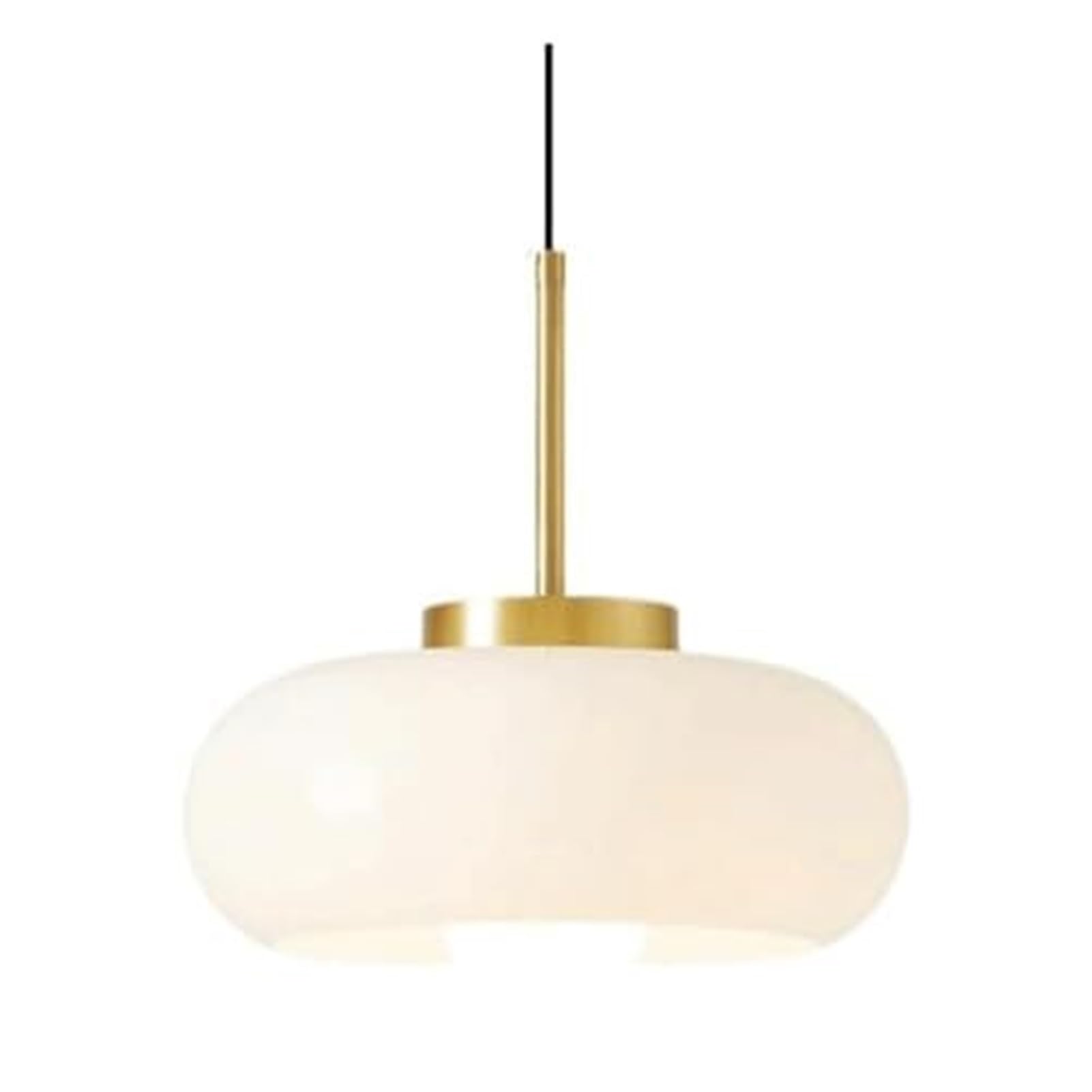 KBUUKYYXouy Scandinavian Thickened Milk Glass Adjustable Height Pendant Lamp Chandelier Hanging Lighting Ceiling Fixture E27 for Bedroom Kitchen Island Study Classic Lantern(Creamy White)