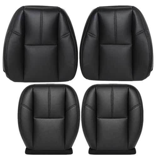 SecosAutoparts Driver & Passenger Bottom and Top Lean Back Microfiber Leather Seat Covers Black Compatible with Chevy Silverado Compatible with GMC Sierra Tahoe Suburban Avalanche Yukon 2007-2014 by SecosAutoparts - Used condition - US$66.12
