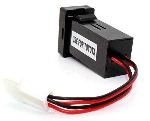 Cllena Car 12V 24V To 5V 3.1A Dual Usb Ports Dashboard Mount Charger Blue Light For Toyota (2.1/1.2A-2) #TOP2